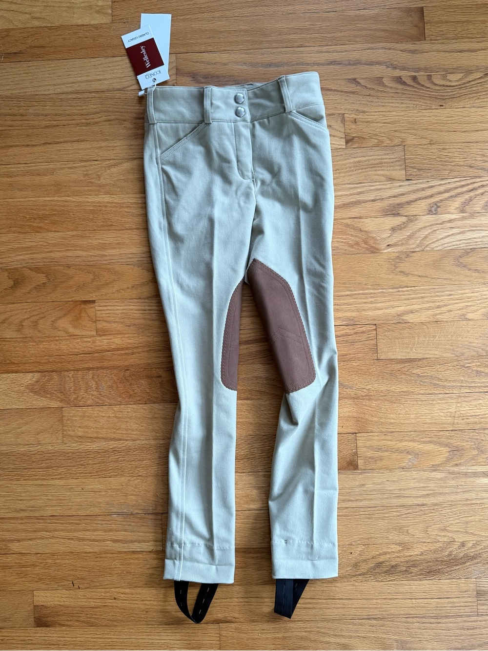 NWT IconEQ Girls Wellesley Competition Jodhpur Tan Size 6 Equestrian Riding Pant